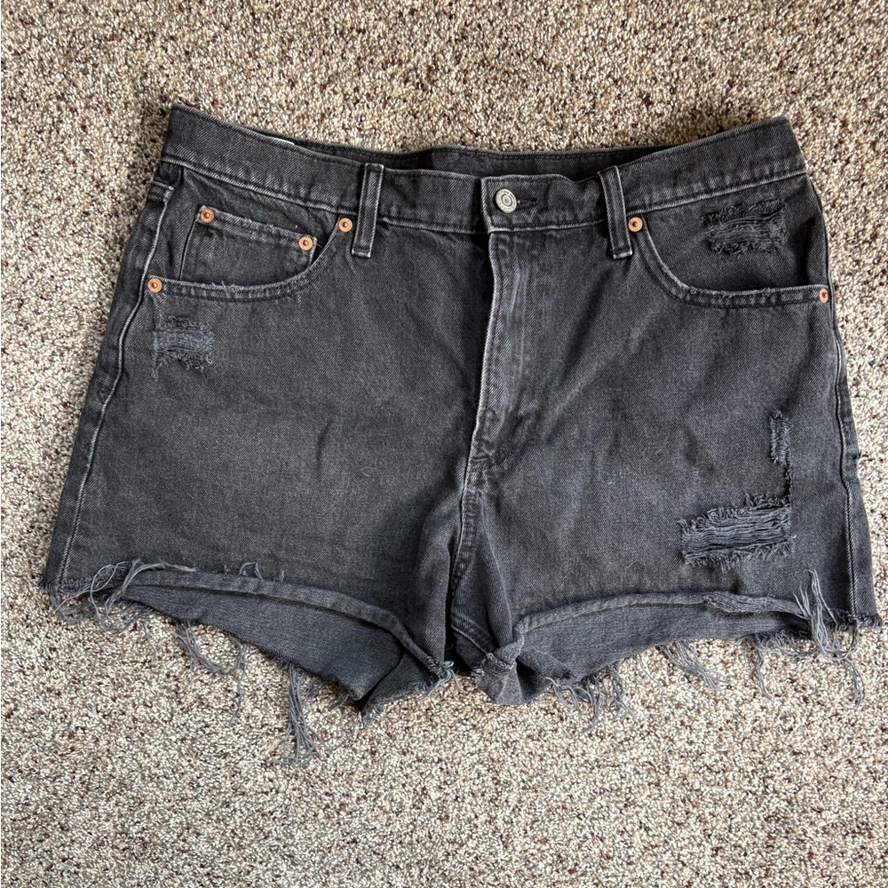 GAP Gray/Black High Rise Stride Shorts